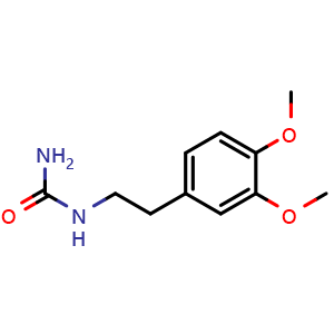 Chemical structure of 1-(3,4-Dimethoxyphenethyl)urea , CAS 25017-47-4, AChemBlock AD287909