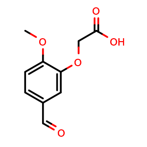 Chemical structure of 2-(5-Formyl-2-methoxyphenoxy)acetic acid , CAS 19728-22-4, AChemBlock AD287910