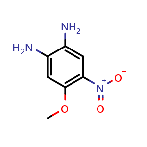 Chemical structure of 4-Methoxy-5-nitrobenzene-1,2-diamine , CAS 69399-59-3, AChemBlock AD287916