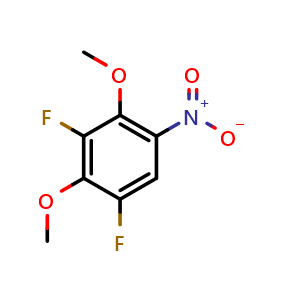 Chemical structure of 1,3-Difluoro-2,4-diMethoxy-5-nitrobenzene , CAS 195136-63-1, AChemBlock AD287922