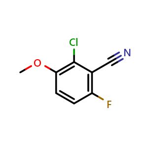Chemical structure of 2-Chloro-6-fluoro-3-methoxybenzonitrile , CAS 886761-59-7, AChemBlock AD287924