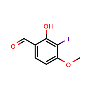 Chemical structure of 2-Hydroxy-3-iodo-4-methoxybenzaldehyde , CAS 155560-24-0, AChemBlock AD287925