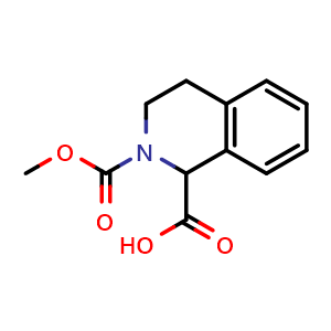 Chemical structure of 2-(Methoxycarbonyl)-1,2,3,4-tetrahydroisoquinoline-1-carboxylic acid , CAS 110599-67-2, AChemBlock AD287932