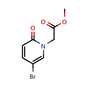 Chemical structure of Methyl 2-(5-bromo-2-oxopyridin-1(2H)-yl)acetate , CAS 1040020-44-7, AChemBlock AD287937