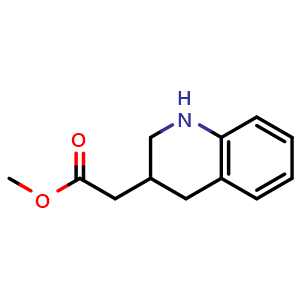 Chemical structure of Methyl 2-(1,2,3,4-tetrahydroquinolin-3-yl)acetate , CAS 1501858-42-9, AChemBlock AD287941