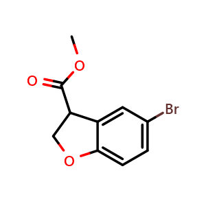 Chemical structure of Methyl 5-bromo-2,3-dihydrobenzofuran-3-carboxylate , CAS 1454928-04-1, AChemBlock AD287947