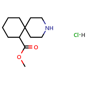 Chemical structure of Methyl 3-Azaspiro[5.5]undecane-7-carboxylate hydrochloride , CAS 2920391-66-6, AChemBlock AD287950