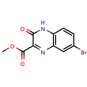 Chemical structure of Methyl 7-bromo-3-oxo-3,4-dihydroquinoxaline-2-carboxylate , CAS 221167-40-4, AChemBlock AD287954