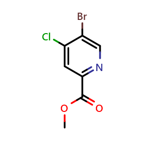 Chemical structure of Methyl 5-Bromo-4-chloropicolinate , CAS 1256823-57-0, AChemBlock AD287957
