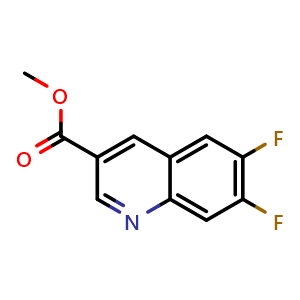 Chemical structure of Methyl 6,7-difluoroquinoline-3-carboxylate , CAS 1353669-51-8, AChemBlock AD287962