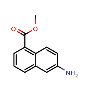 Chemical structure of Methyl 6-amino-1-naphthalenecarboxylate , CAS 91569-20-9, AChemBlock AD287971