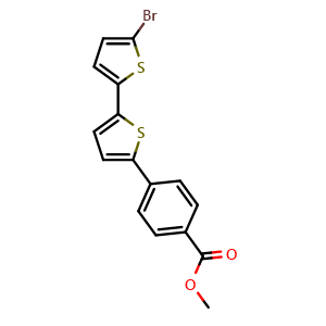 Chemical structure of Methyl 4-(5'-bromo-[2,2'-bithiophen]-5-yl)benzoate , CAS 2845127-09-3, AChemBlock AD287979
