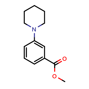 Chemical structure of Methyl 3-(piperidin-1-yl)benzoate , CAS 57489-59-5, AChemBlock AD287983