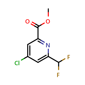 Chemical structure of Methyl 4-chloro-6-(difluoromethyl)picolinate , CAS 1806767-27-0, AChemBlock AD287984