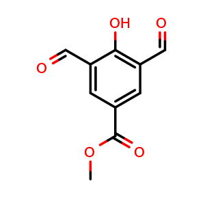 Chemical structure of Methyl 3,5-diformyl-4-hydroxybenzoate , CAS 328030-95-1, AChemBlock AD287990