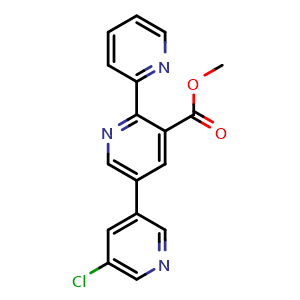 Chemical structure of Methyl 5''-chloro-[2,2':5',3''-terpyridine]-3'-carboxylate , CAS 1207253-06-2, AChemBlock AD287997