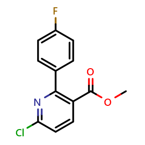 Chemical structure of Methyl 6-chloro-2-(4-fluorophenyl)nicotinate , CAS 745833-06-1, AChemBlock AD287998
