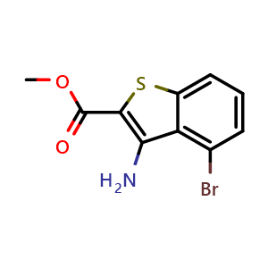 Chemical structure of Methyl 3-amino-4-bromobenzo[b]thiophene-2-carboxylate , CAS 1980045-04-2, AChemBlock AD288000