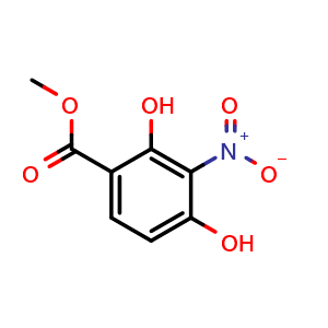 Chemical structure of Methyl 2,4-dihydroxy-3-nitrobenzoate , CAS 956105-56-9, AChemBlock AD288007