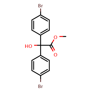 Chemical structure of Methyl 2,2-Bis(4-bromophenyl)-2-hydroxyacetate , CAS 23197-74-2, AChemBlock AD288010