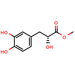 Chemical structure of Methyl (R)-3-(3,4-Dihydroxyphenyl)-2-hydroxypropanoate , CAS 136749-45-6, AChemBlock AD288014