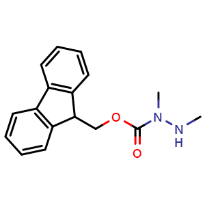 Chemical structure of (9H-fluoren-9-yl)methyl 1,2-dimethylhydrazinecarboxylate , CAS 858353-45-4, AChemBlock AD288023
