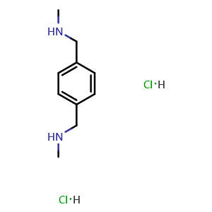 Chemical structure of methyl({4-[(methylamino)methyl]phenyl}methyl)amine dihydrochloride , CAS 79251-11-9, AChemBlock AD288025