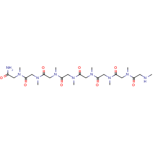 Chemical structure of N-(2-amino-2-oxoethyl)-2-(N,5,8,11,14,17-hexamethyl-4,7,10,13,16-pentaoxo-2,5,8,11,14,17-hexaazanonadecan-19-amido)-N-methylacetamide , CAS 2313534-10-8, AChemBlock AD288026