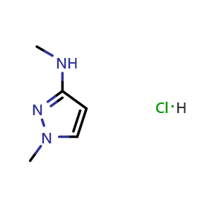 Chemical structure of N,1-Dimethyl-1H-pyrazol-3-amine hydrochloride , CAS 1607302-11-3, AChemBlock AD288028