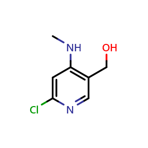 Chemical structure of (6-Chloro-4-(methylamino)pyridin-3-yl)methanol , CAS 449811-30-7, AChemBlock AD288032