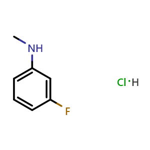 Chemical structure of 3-Fluoro-N-methylaniline hydrochloride , CAS 152814-25-0, AChemBlock AD288033