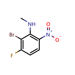 Chemical structure of 2-Bromo-3-fluoro-N-methyl-6-nitroaniline , CAS 1393179-36-6, AChemBlock AD288037