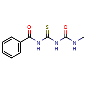 Chemical structure of N-[[[(Methylamino)carbonyl]amino]thioxomethyl]benzamide , CAS 138712-70-6, AChemBlock AD288042