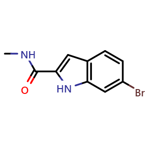 Chemical structure of 6-Bromo-N-methyl-1H-indole-2-carboxamide , CAS 2184124-06-7, AChemBlock AD288044