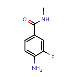 Chemical structure of 4-Amino-3-fluoro-N-methylbenzamide , CAS 90663-31-3, AChemBlock AD288047