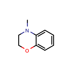 Chemical structure of 4-Methyl-3,4-dihydro-2H-benzo[b][1,4]oxazine , CAS 77901-22-5, AChemBlock AD288050