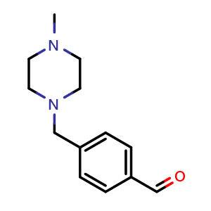 Chemical structure of 4-((4-Methylpiperazin-1-yl)methyl)benzaldehyde , CAS 439691-80-2, AChemBlock AD288051