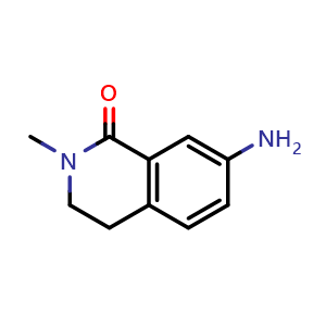 Chemical structure of 7-Amino-2-methyl-3,4-dihydroisoquinolin-1(2H)-one , CAS 643087-30-3, AChemBlock AD288059