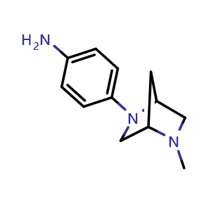Chemical structure of 4-(5-Methyl-2,5-diazabicyclo[2.2.1]heptan-2-yl)aniline , CAS 943751-17-5, AChemBlock AD288063