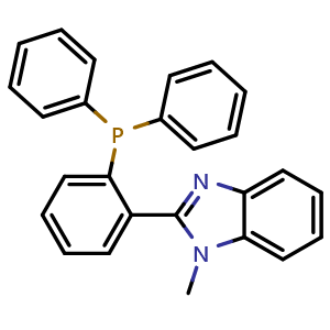 Chemical structure of 2-(2-(Diphenylphosphanyl)phenyl)-1-methyl-1H-benzo[d]imidazole , CAS 1357398-59-4, AChemBlock AD288067