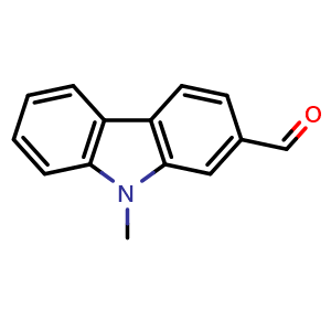 Chemical structure of 9-Methyl-9H-carbazole-2-carbaldehyde , CAS 108793-90-4, AChemBlock AD288068