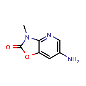 Chemical structure of 6-Amino-3-methyloxazolo[4,5-b]pyridin-2(3H)-one , CAS 193893-85-5, AChemBlock AD288080