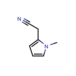 Chemical structure of 2-(1-Methyl-1H-pyrrol-2-yl)acetonitrile , CAS 24437-41-0, AChemBlock AD288091