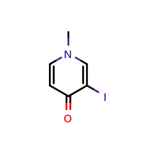 Chemical structure of 3-Iodo-1-methylpyridin-4(1H)-one , CAS 615534-49-1, AChemBlock AD288093