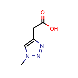 Chemical structure of 2-(1-Methyl-1H-1,2,3-triazol-4-yl)acetic acid , CAS 1512226-21-9, AChemBlock AD288096