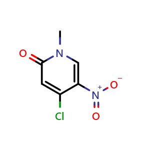 Chemical structure of 4-chloro-1-methyl-5-nitropyridin-2(1H)-one , CAS 955395-99-0, AChemBlock AD288102