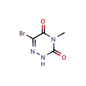 Chemical structure of 6-Bromo-4-methyl-1,2,4-triazine-3,5(2H,4H)-dione , CAS 15870-75-4, AChemBlock AD288109