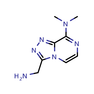 Chemical structure of 3-(Aminomethyl)-N,N-dimethyl-[1,2,4]triazolo[4,3-a]pyrazin-8-amine , CAS 2092489-71-7, AChemBlock AD288137