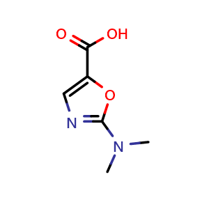Chemical structure of 2-(Dimethylamino)oxazole-5-carboxylic acid , CAS 1367952-05-3, AChemBlock AD288138