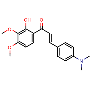 Chemical structure of (E)-3-(4-(Dimethylamino)phenyl)-1-(2-hydroxy-3,4-dimethoxyphenyl)prop-2-en-1-one , CAS 1513808-03-1, AChemBlock AD288144